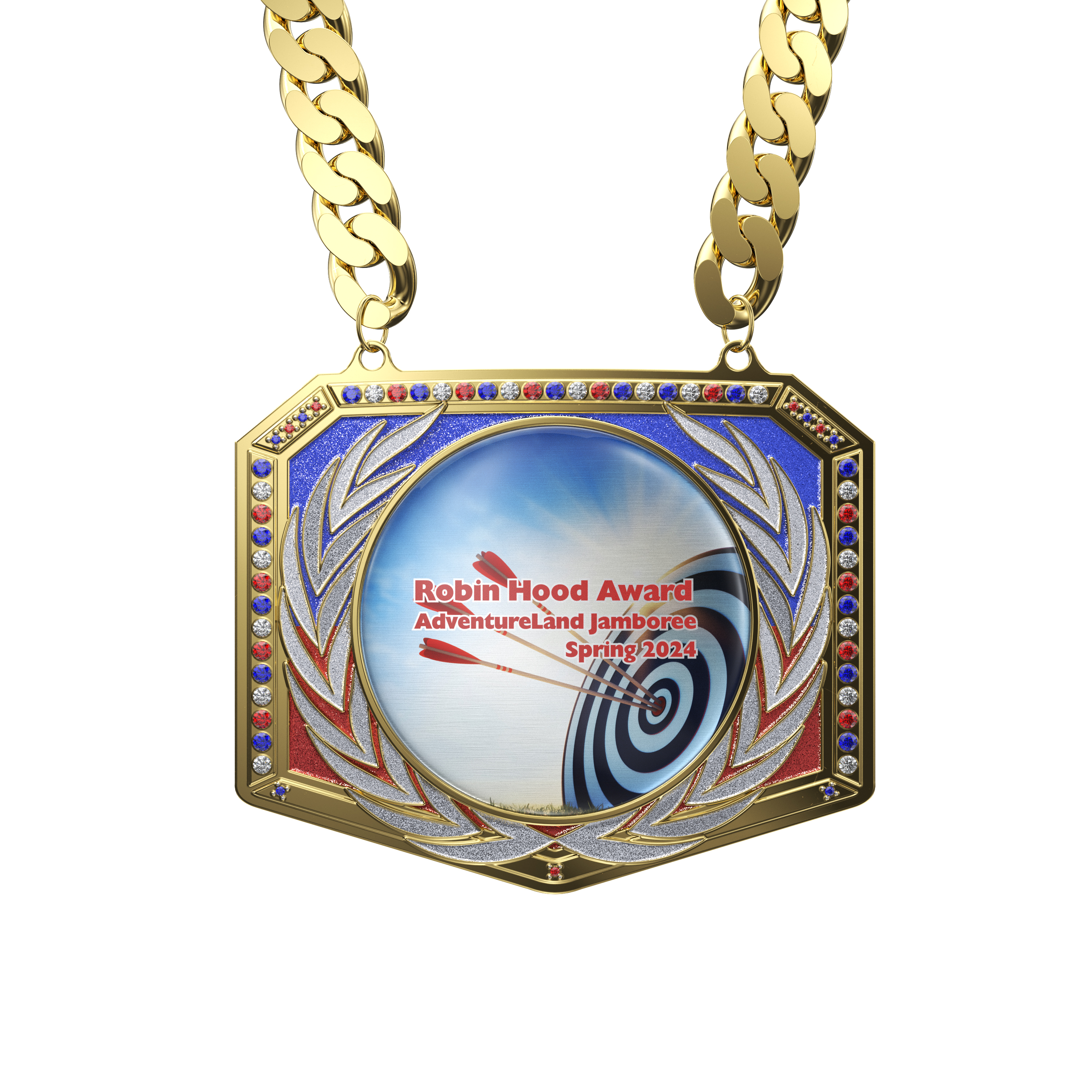 Express Vibraprint® Patriotic Champ Chain w/ Chain 13