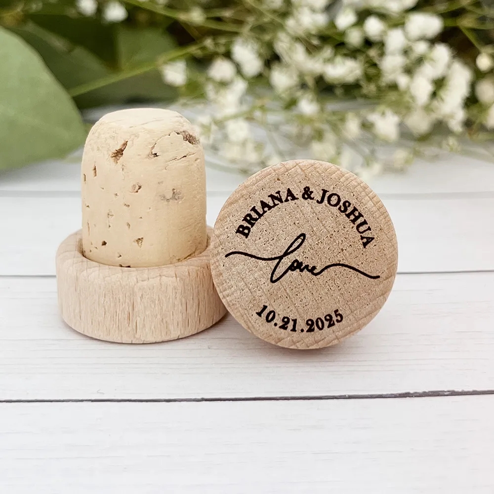Engraved Wood Wine Stoppers 9