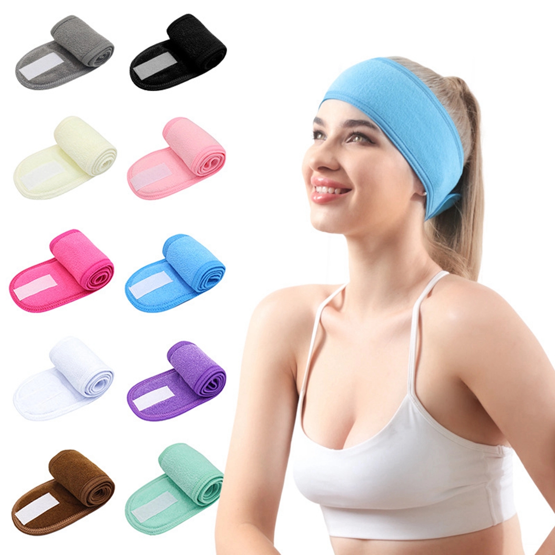 Washable Facial Band Elastic Makeup Headband 13