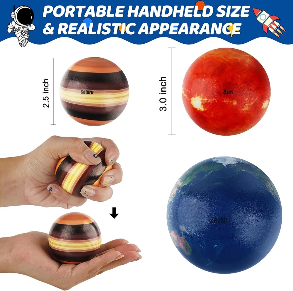 Planets Shape Foam Stress Relief Fidget Toy Balls 3