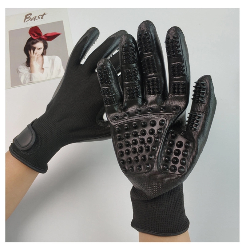 Gentle Deshedding Brush Pet Grooming Gloves 4