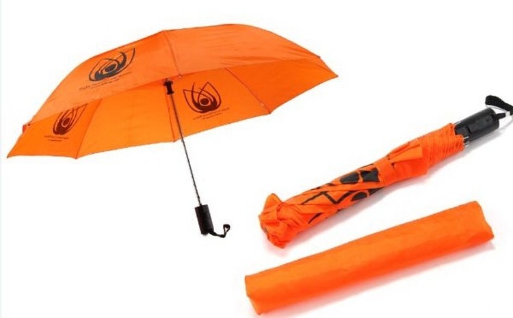 42" Folding Umbrella with Leather Handle (Heat Transfer) 1