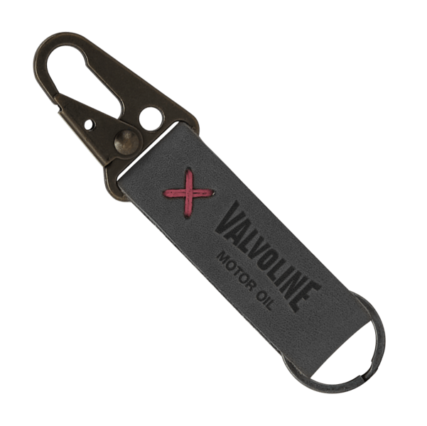 Busker Leather Keychain with Antique Nickel Carabiner 100