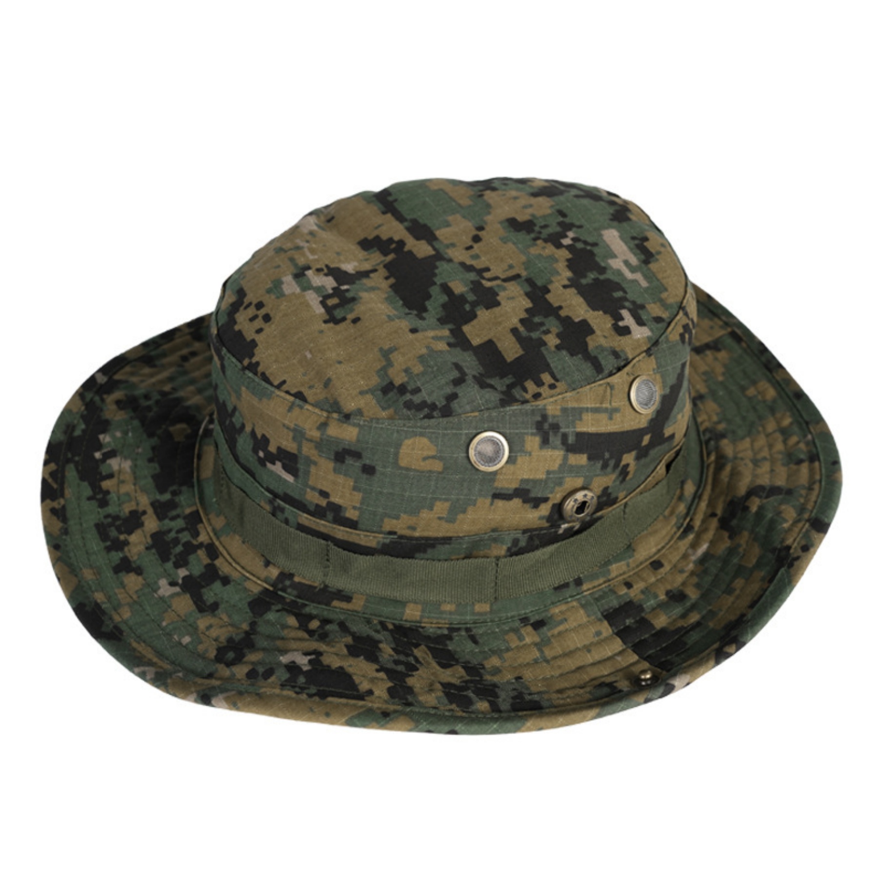 Wide Brim Camo Boonie Hat with Eyelets for Outdoors 5