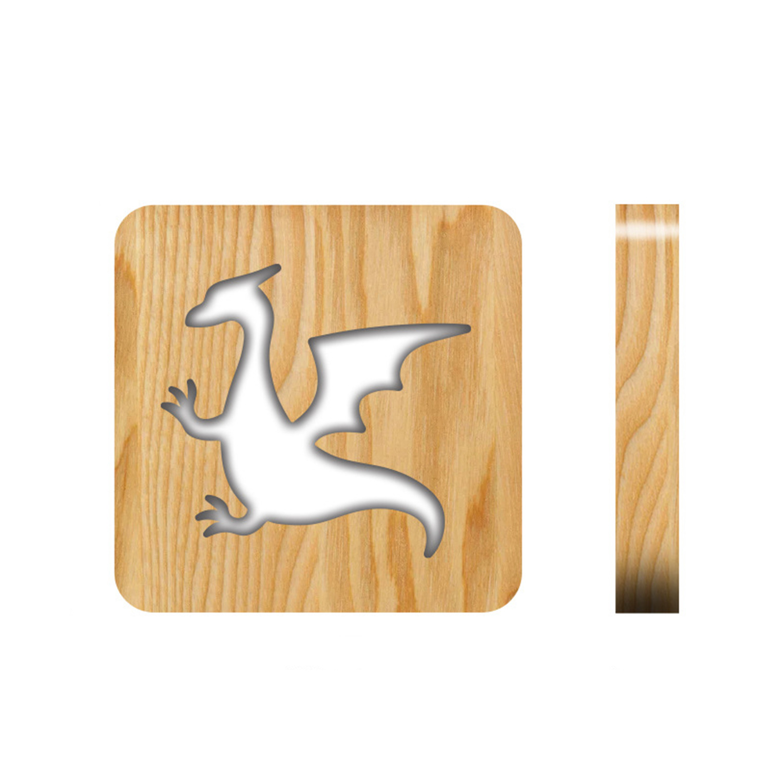 Solid Wood Hollow 3D Night Light 2
