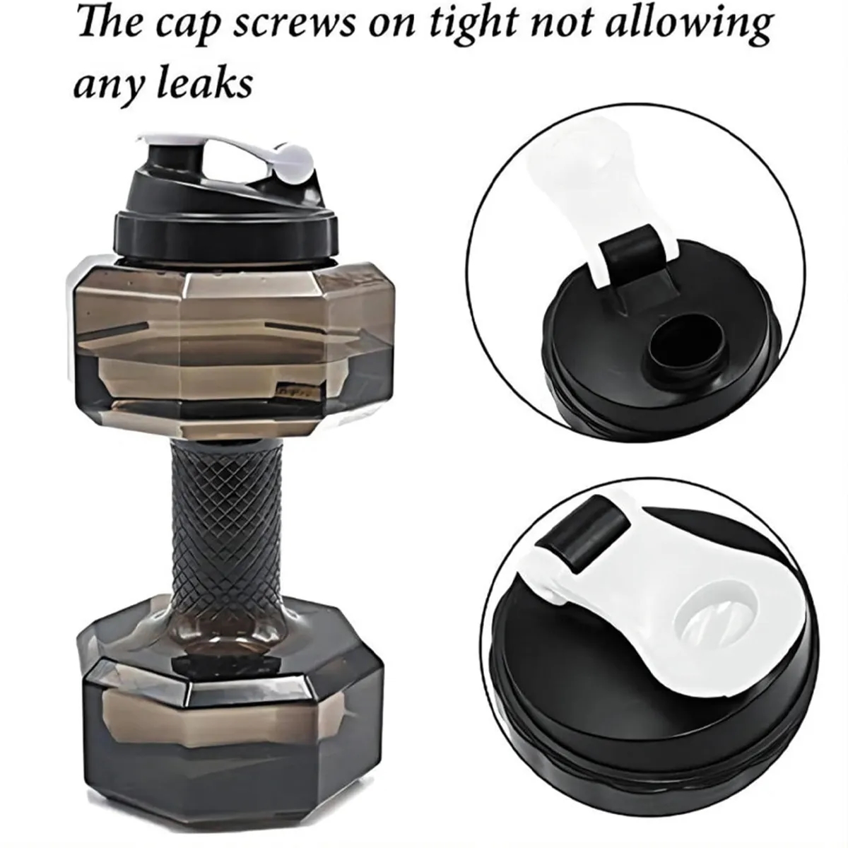 75 oz Custom Unique Flip Top Lid Dumbbell Water Bottle 3