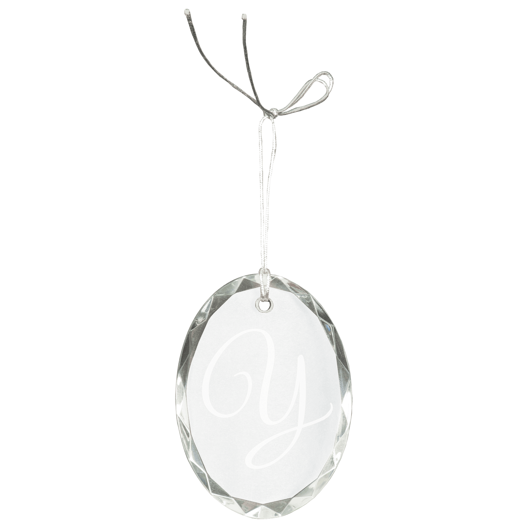 3" Crystal Faceted Oval Ornament 1
