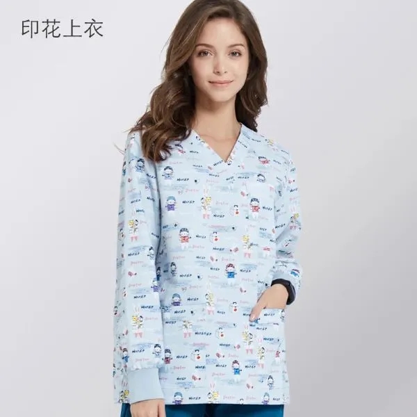 Long Sleeve All-Over Print Scrubs 3