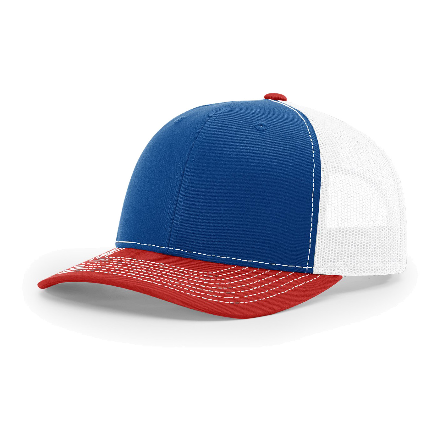 Richardson 112 6-Panel Snapback Trucker Hat w/Leatherette Adhesive Patches or Embroidery 133