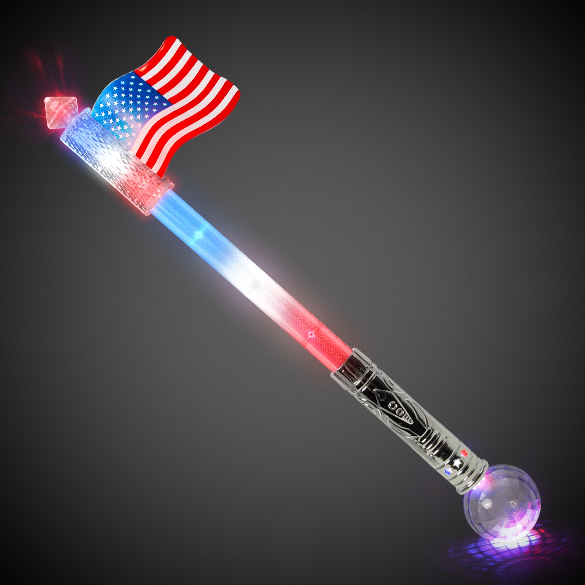 Light Up Jumbo Flag Wand w/ Prism Ball 3