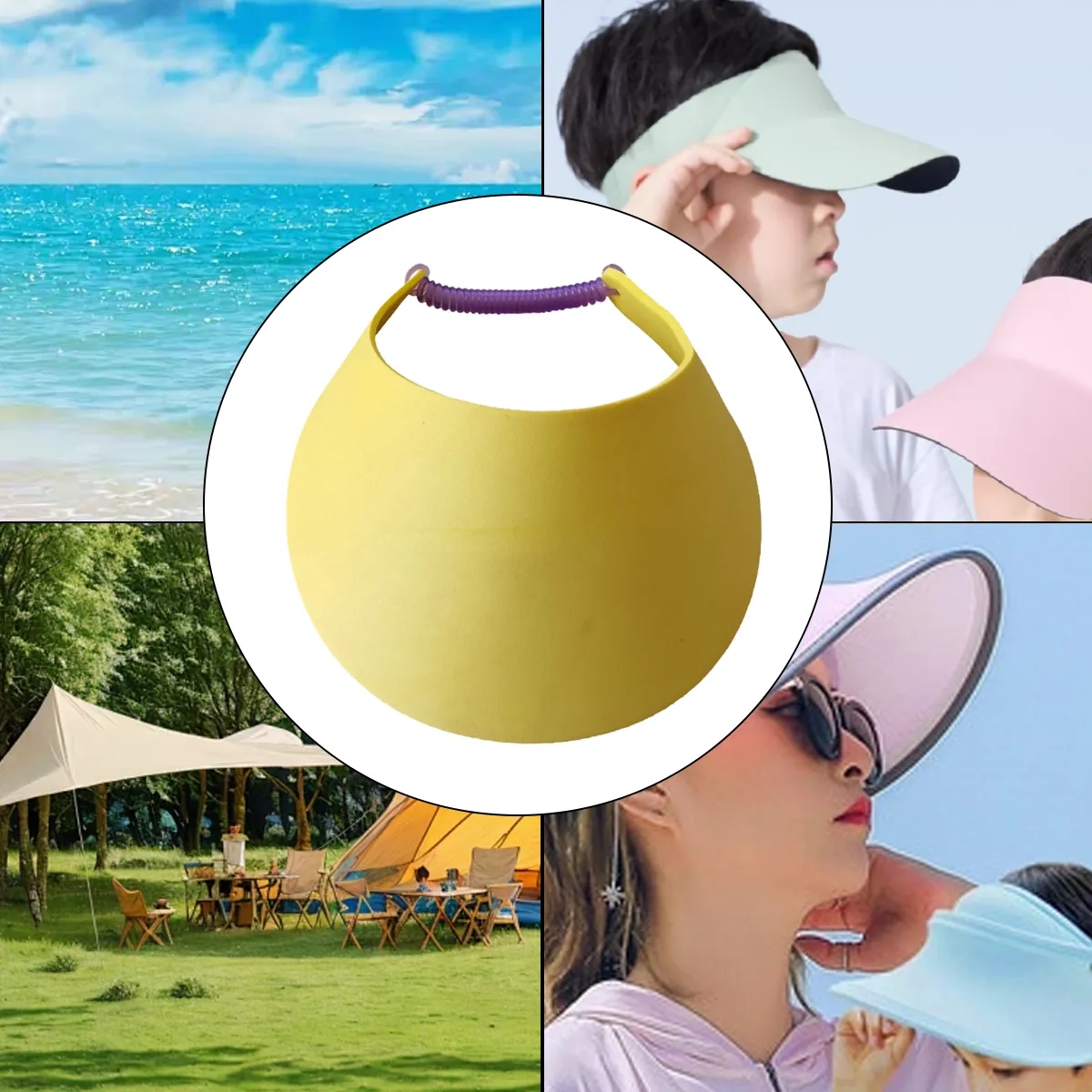 EVA Foam Sun Visor Hat With Elastic Strap For Outdoor Events 6