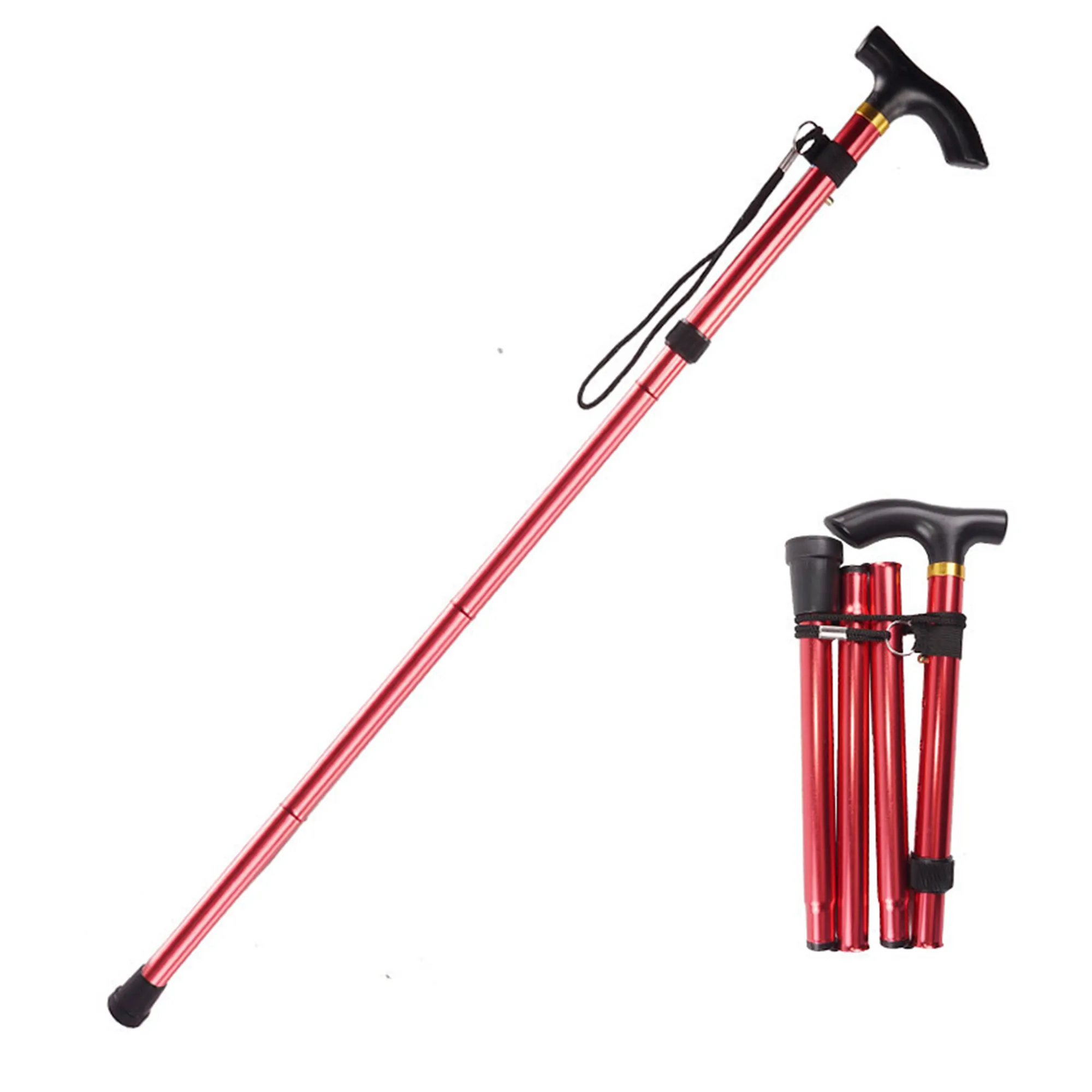 Folding Light Walking Stick Adjustable Aluminum 4