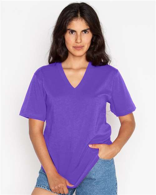 Unisex USA-Made Fine Jersey V-Neck T-Shirt - 24056 29