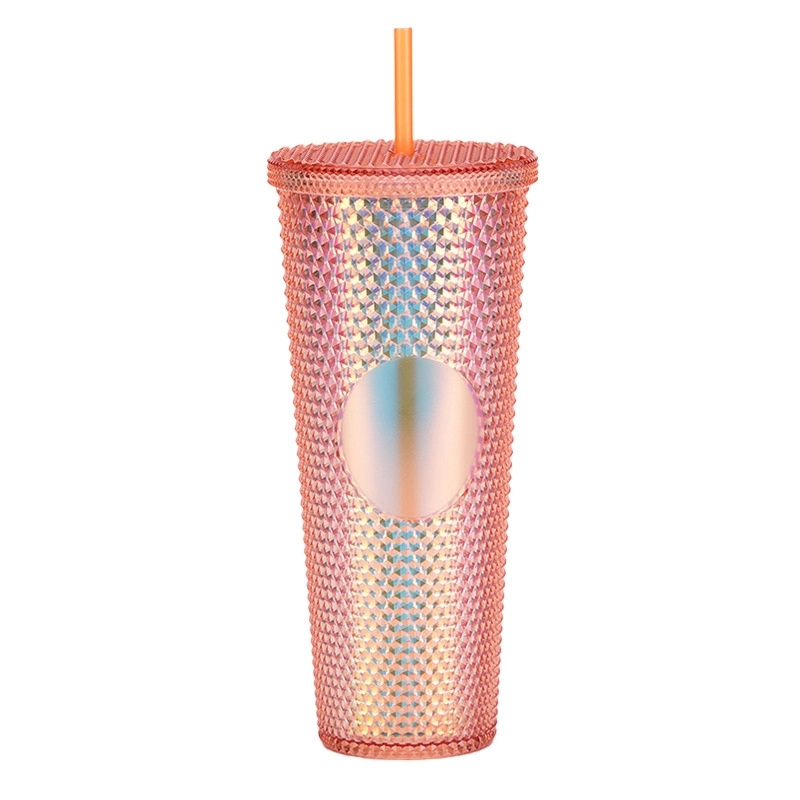 Custom 24 oz Transparent Matte Plastic Studded Tumbler Cup 2