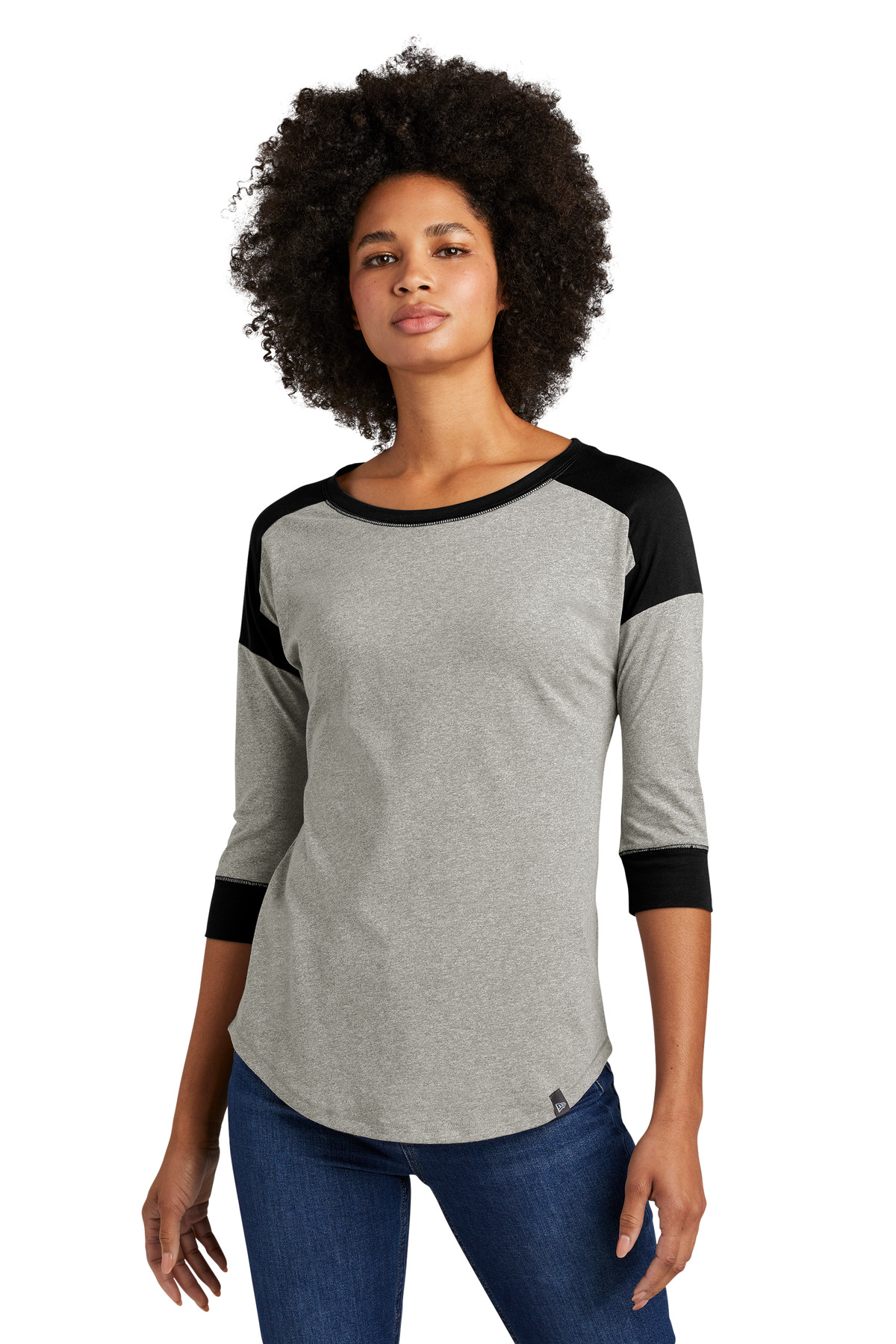 New Era Women's Heritage Blend 3/4-Sleeve Baseball Raglan Tee. LNEA104 53