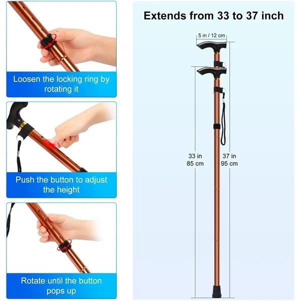 Portable Folding Aluminum Walking Stick 1