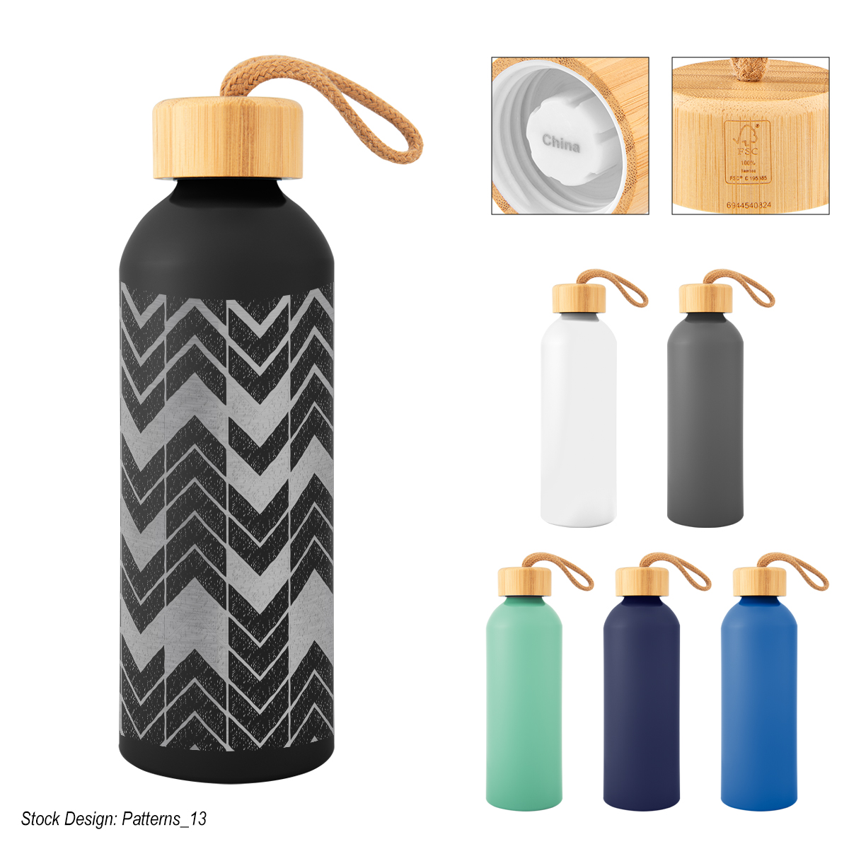 25 Oz. Full Laser Blaire Recycled Aluminum Bottle With Bamboo Lid, custom water bottle with logo imprint 13