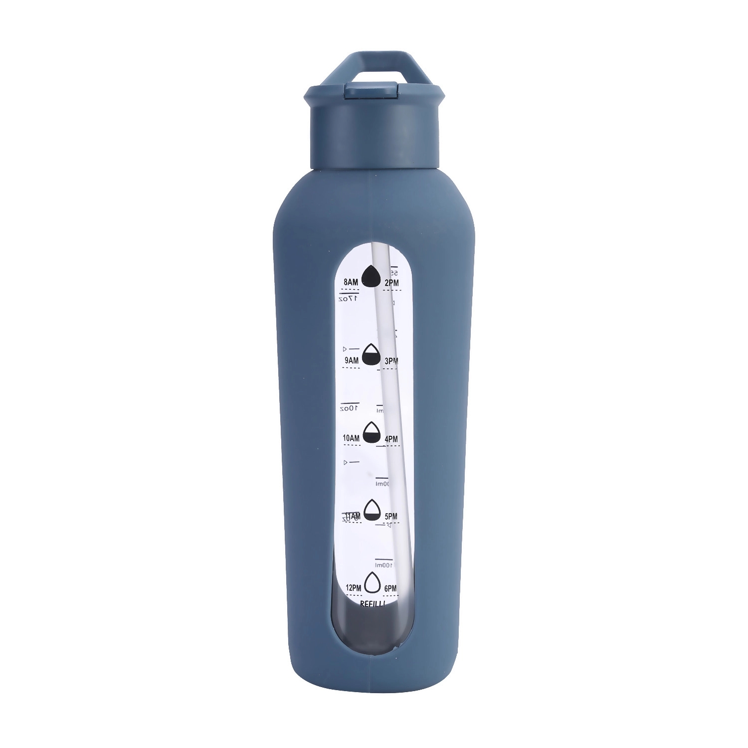 24 oz Glass Water Bottle With Time Marker 5