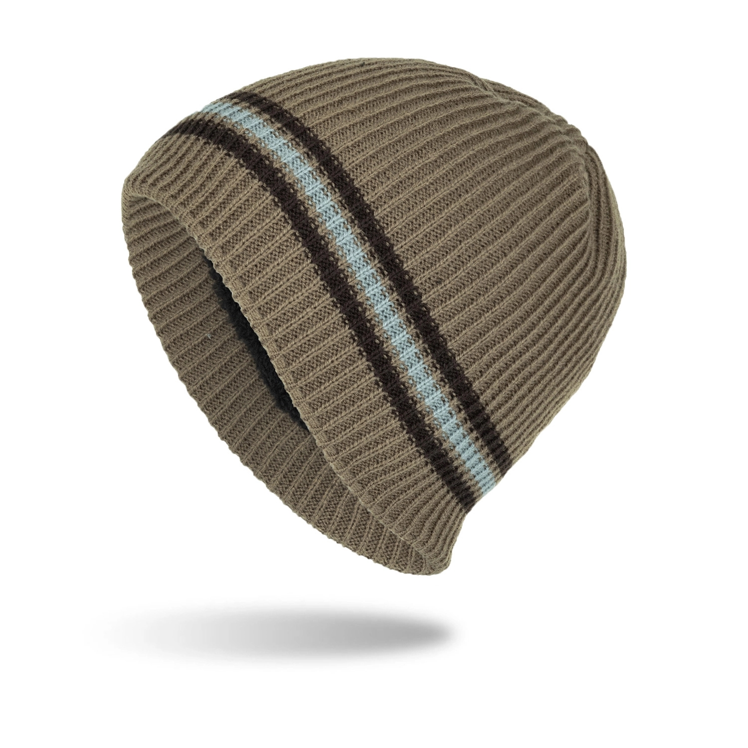 Stripe Knit Beanie Hat 4