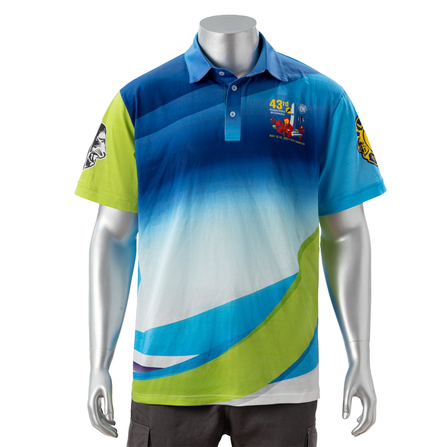 100% Cotton Full Color Pigmented Digital Print Men's Polo - 5.3 oz 2
