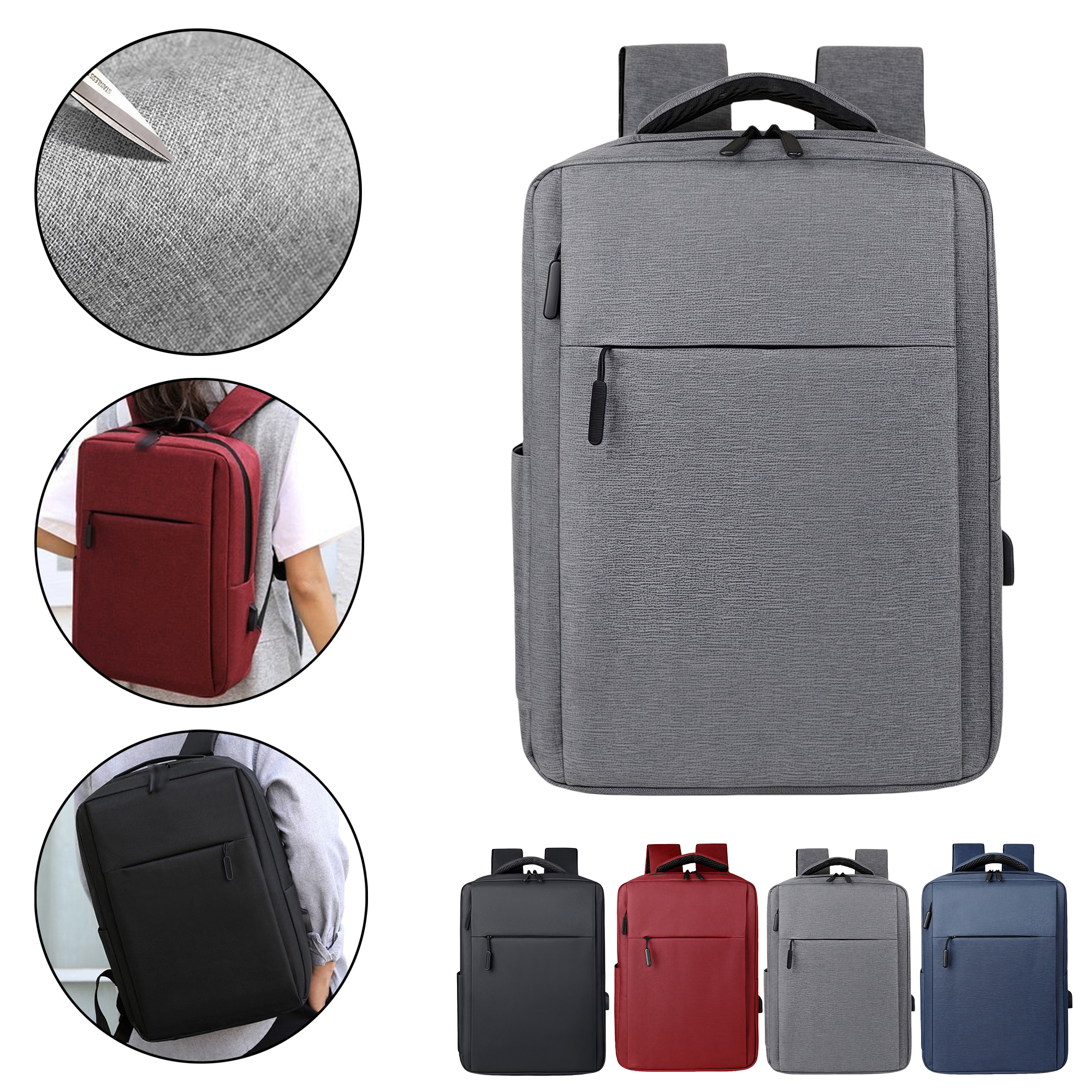 Stylish Business Backpack Large Capacity Water Resistant Durable Laptop Travel Backpack with Luggage 3