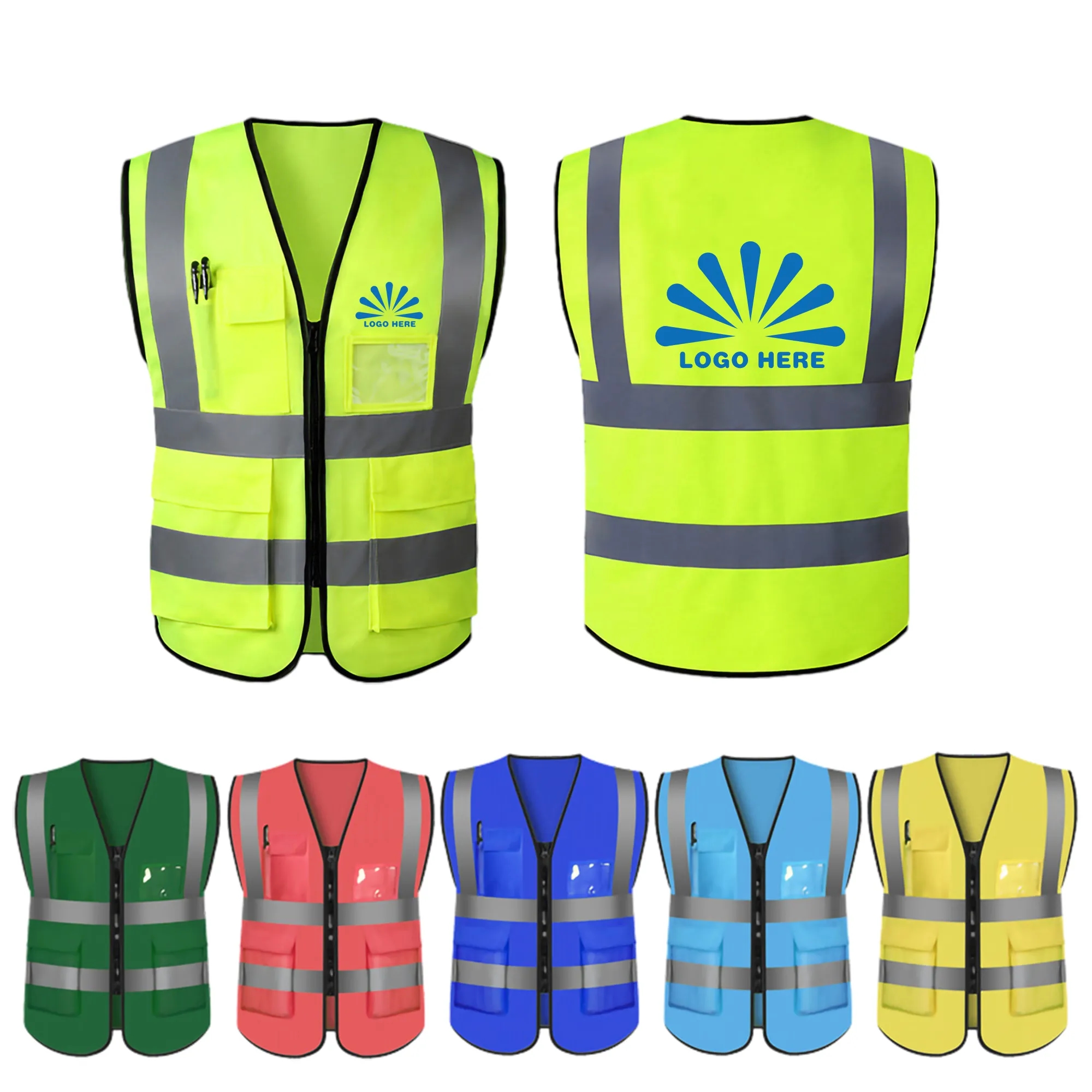 MOQ 50PCS Safety Vest with Reflective Strips 5