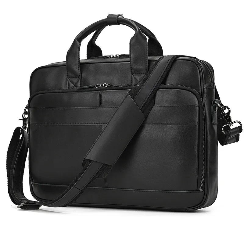 17" x 12" x 3" Cowhide Leather Briefcase 8