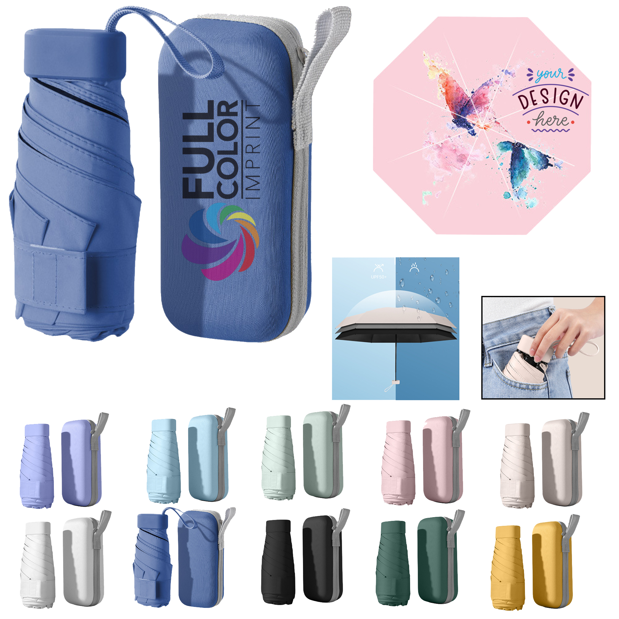 MOQ 20pcs Portable Travel Sun Umbrella 1
