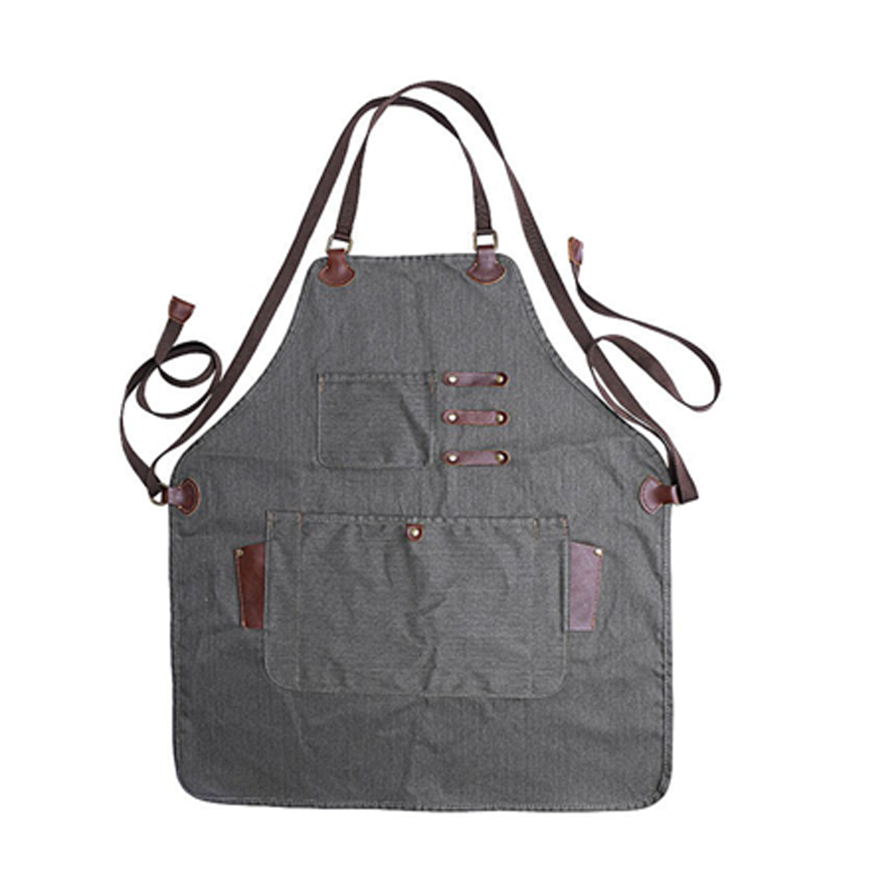 Cotton Canvas Cross Back Apron With Pockets 6