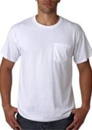 Embroidered Jerzees 50/50 White T-shirt with Pocket 1