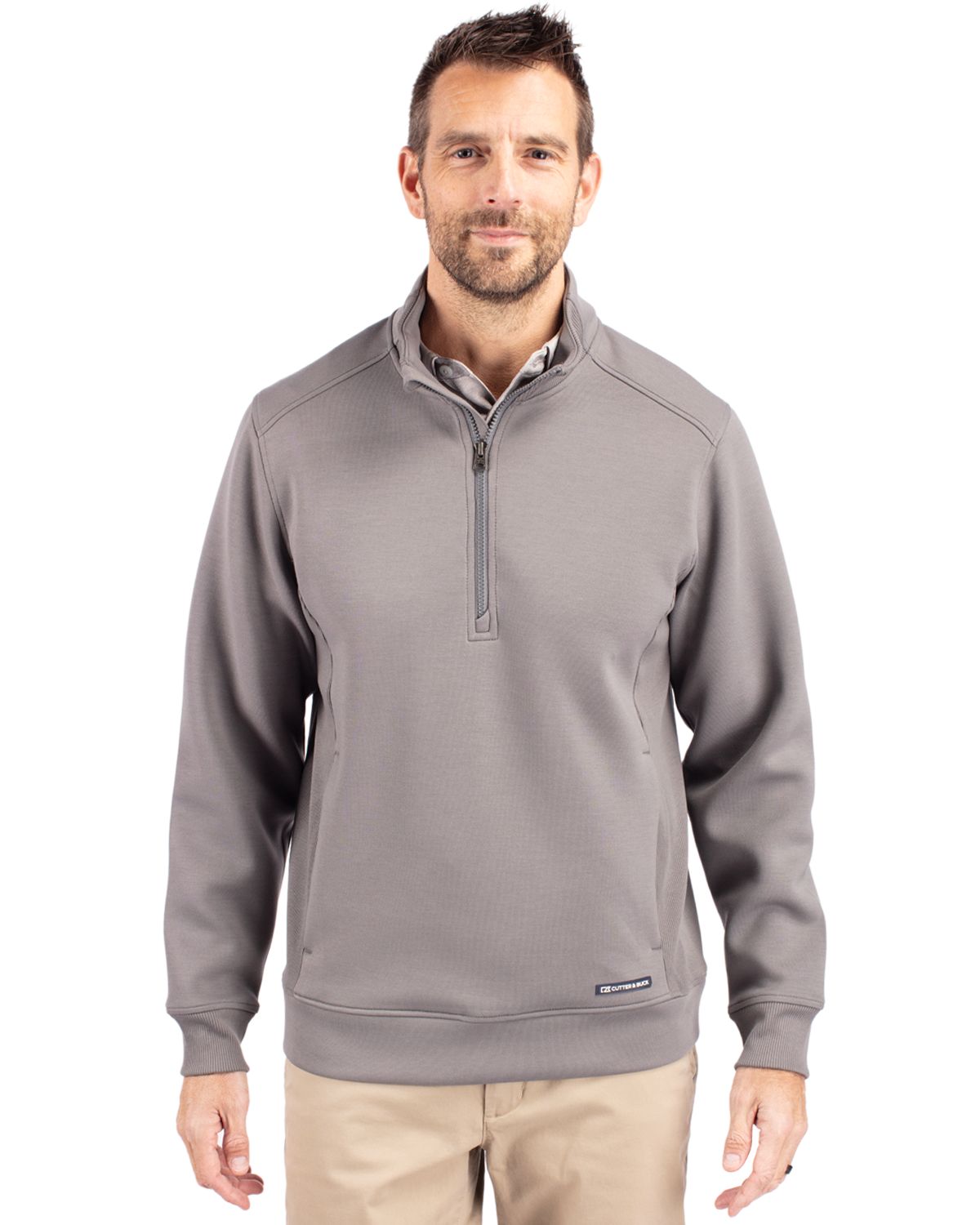 Cutter & Buck Roam Recycled Buttery-Soft Knit Mens Quarter Zip Jacket 6