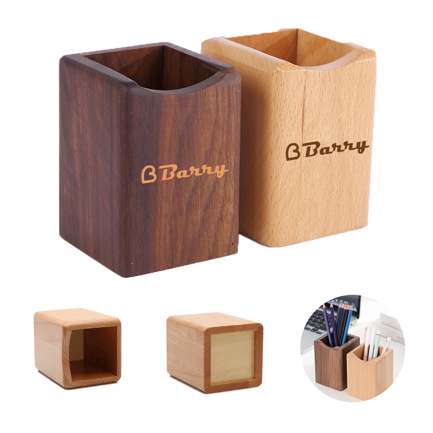 Round Wooden Pen Holder 6