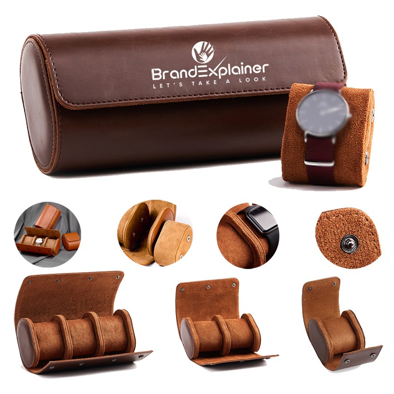 Luxury Leather Watch Roll Organizer Box 3