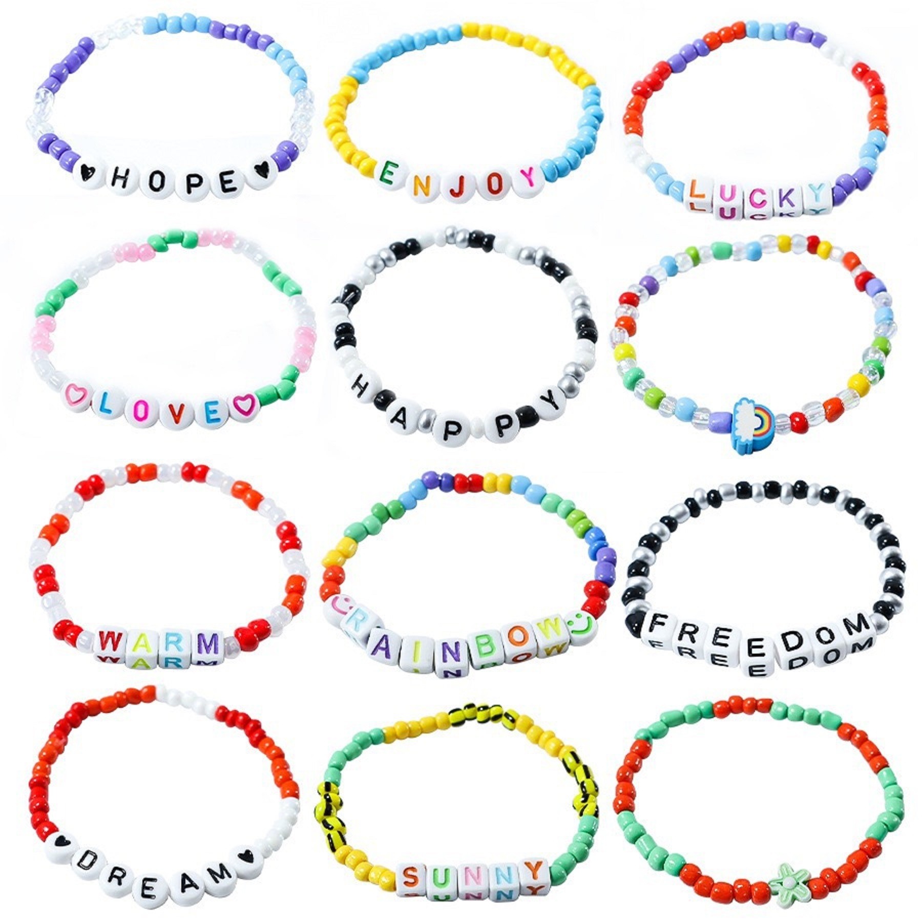Bohemian Stackable Elastic Beaded Bracelets Handmade Multilayer Jewelry Girls 2