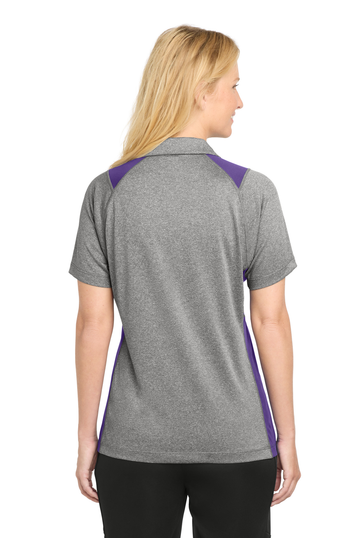 Sport-Tek Women's Heather Colorblock Contender Polo. LST665 70