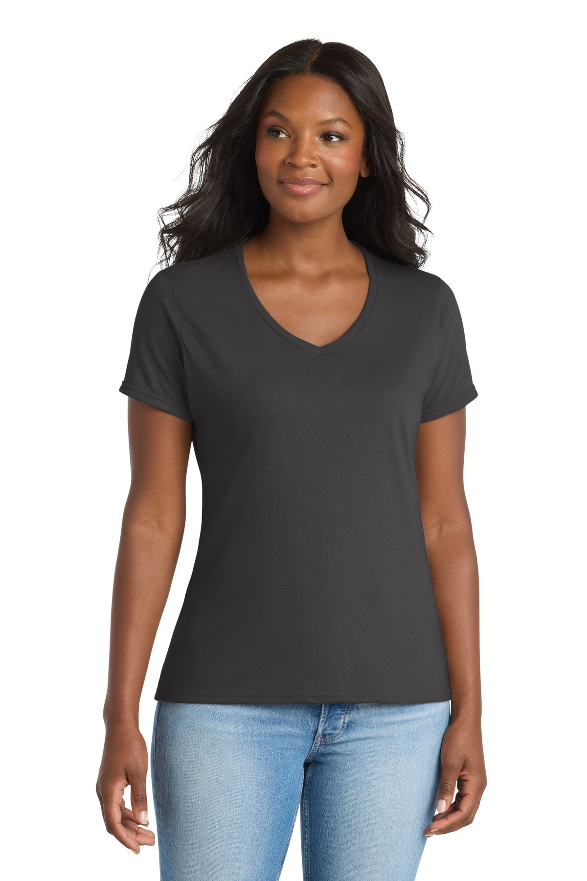 Port & Co Women's Performance Blend V-Neck Tee. LPC381V 11