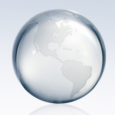 4" Crystal World Globe with Flat Bottom 2