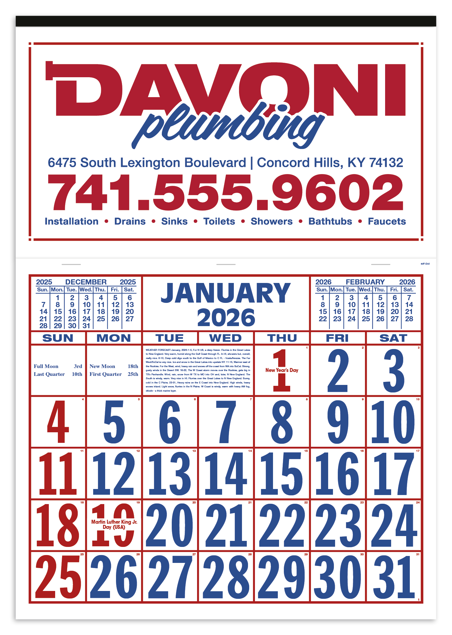 Skinner & Kennedy® Billboard Apron Calendar
