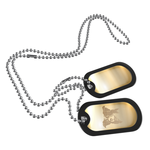 Double-Sided Dog Tag Pendant w/ Long Chain 2