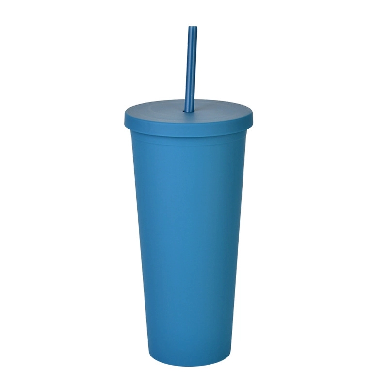 Plastic Water Cup with Lids and Straws 11