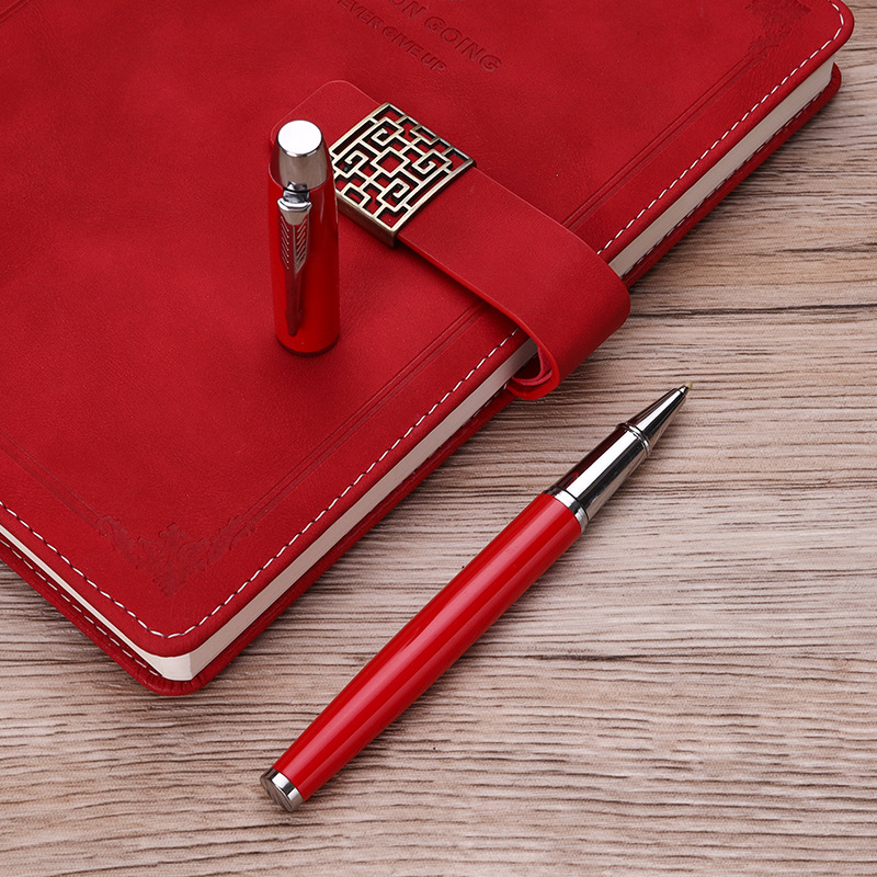 2-Piece Office Gift Set Metal Signature Pen and Leather Notebook 7