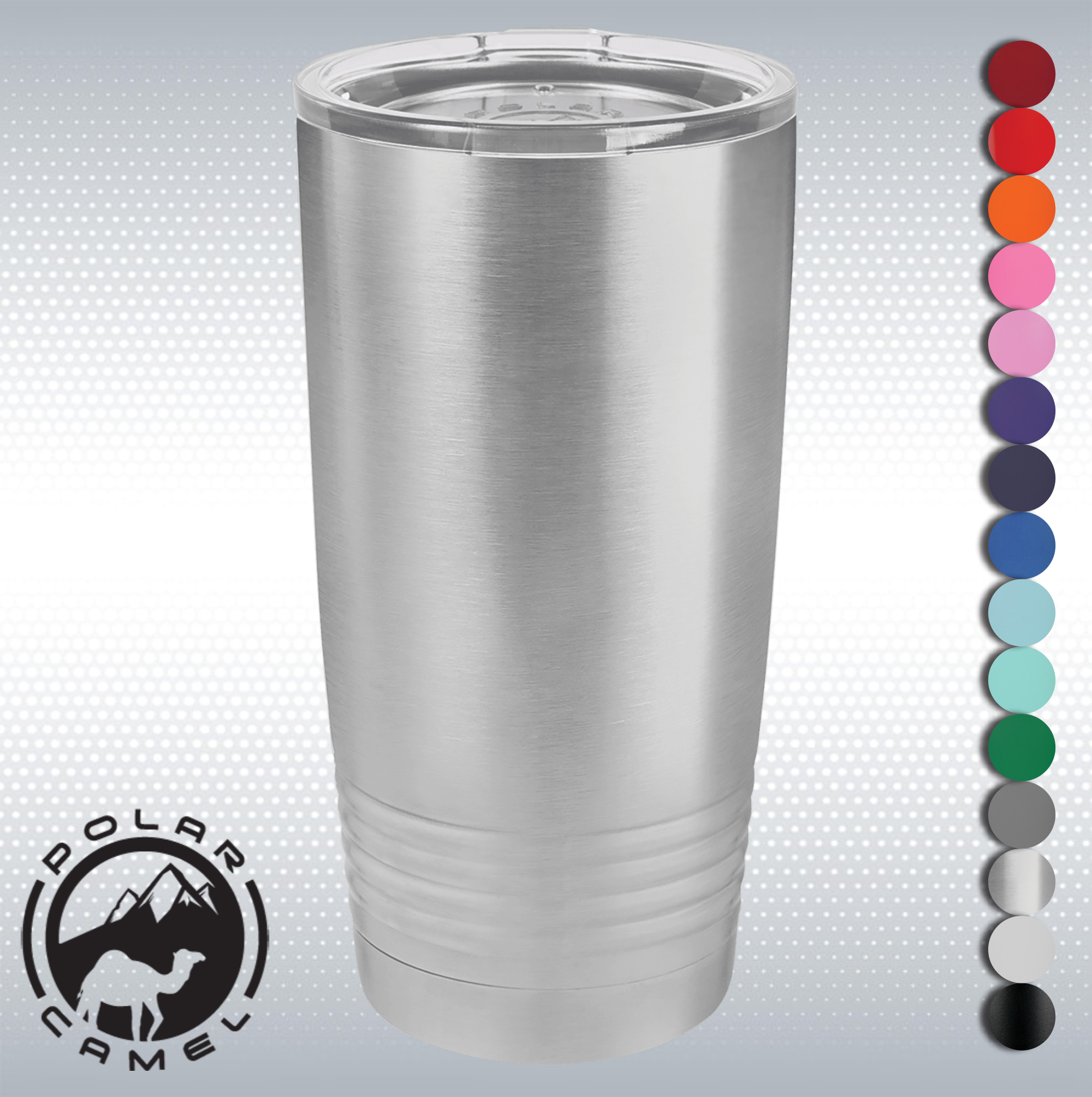 20 oz Laserable Leatherette Polar Camel Tumbler w/ Clear Lid 17