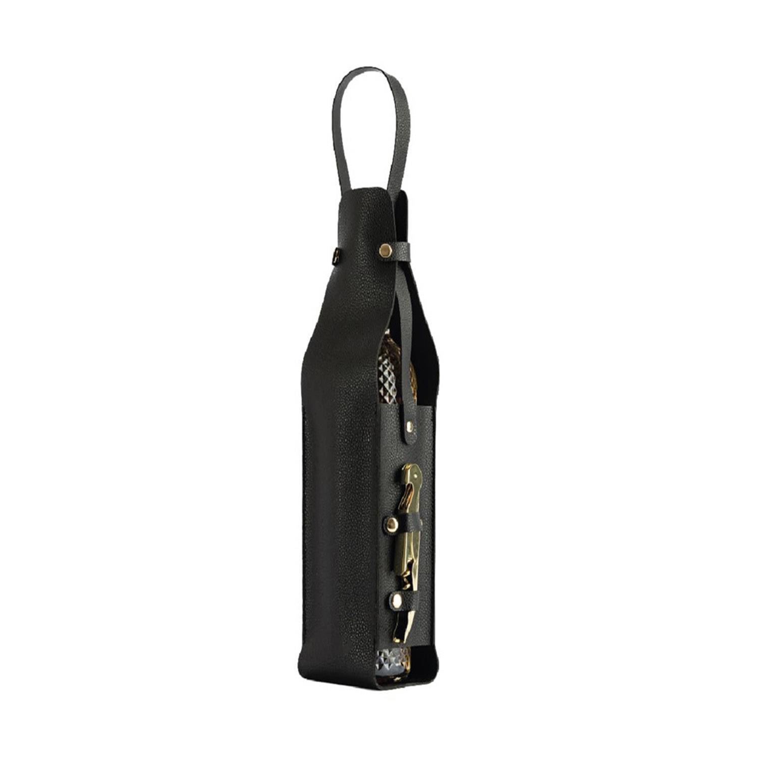 Pu Leather Wine Bottle Carrier Gift Bag 3