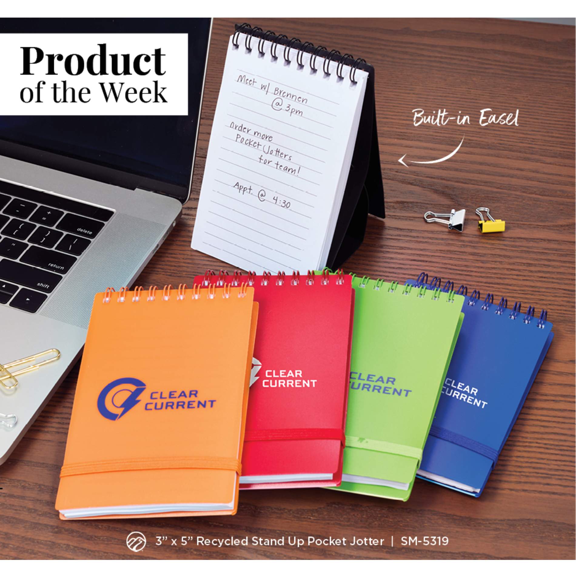 3" x 5" Recycled Stand Up Pocket Jotter 112