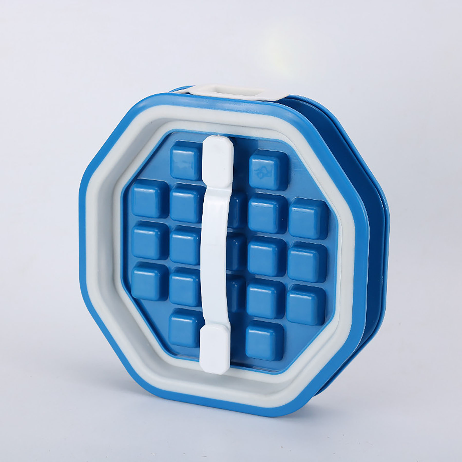 2 in 1 Portable Ice Ball Maker w/ Easy Release & Lid Silicone Ice Cube Mold--Octagon Shape 2