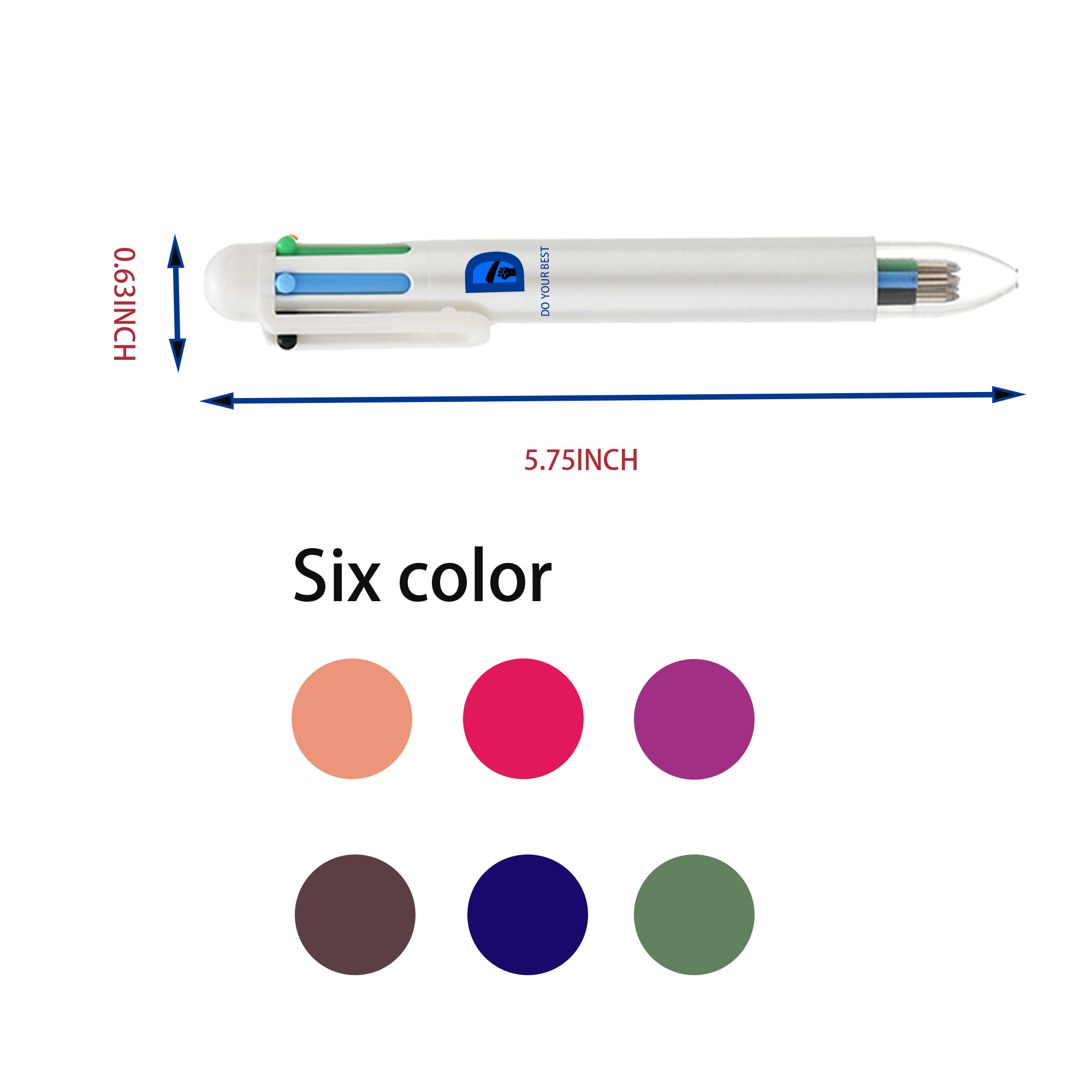 6Shade Slim Barrel Pen 2