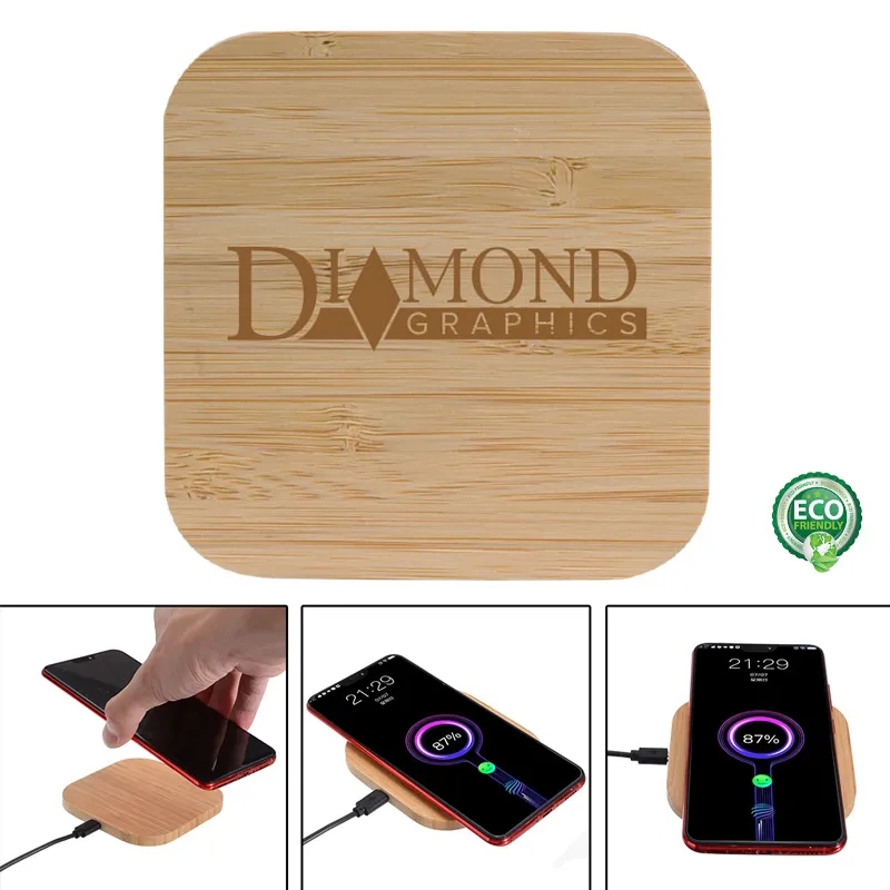 15W Bamboo Eco-Friendly Wireless Charger-Square 2
