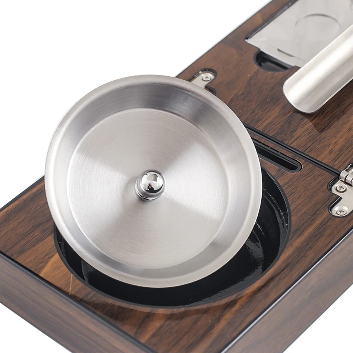Travel Foldable Cigar Ashtray Stainless Steel Liner Gift Set 3