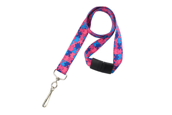 3/4" Autism Awareness Lanyard (Pink) 1