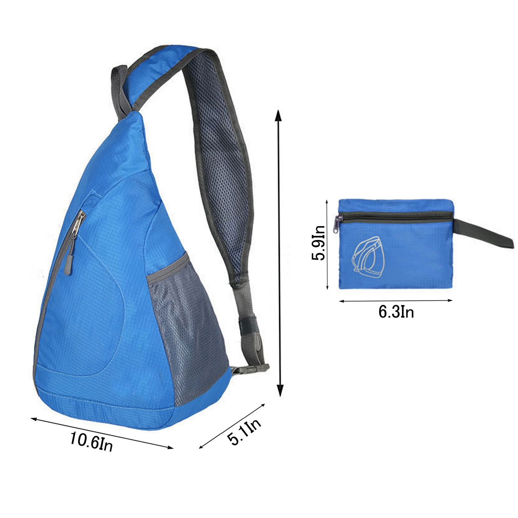 Foldable Hiking Crossbody Sling Backpack 2